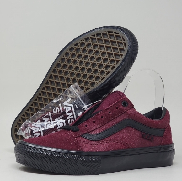VANS Old Skool PopCush Burgundy Skateboarding Sneakers Men's Size 4.5 New - Picture 1 of 13